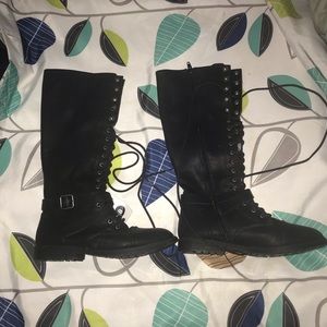 Black Mossimo Tall Lace Up Boots